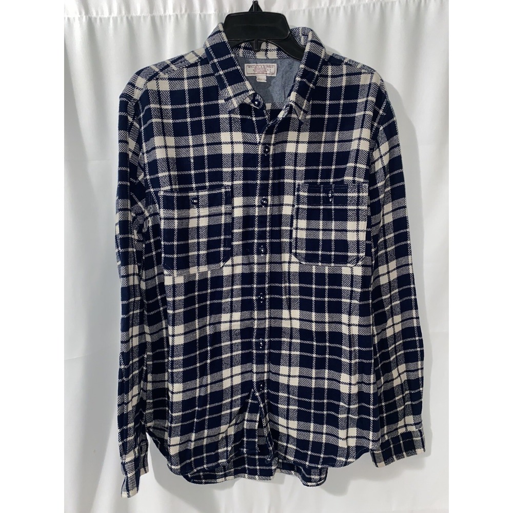 Wallace & Barnes Plaid Long Sleeve Button Down Shirt‎ Mens Large